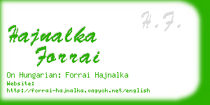 hajnalka forrai business card